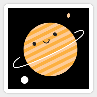 Happy Planet Saturn in Space Magnet